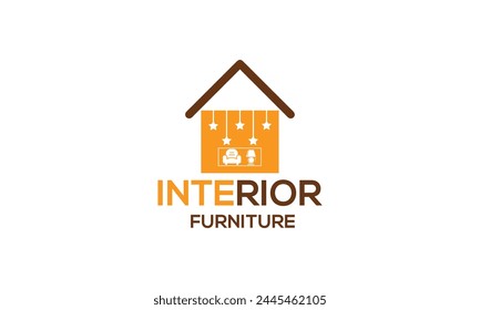 Creative nterior room, furniture gallery logo design.