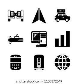 creative, nuclear, global and weapon icons in Technology vector set. Graphics for web and design