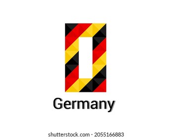 Creative Number 0 with 3d germany colors concept. Good for print, t-shirt design, logo, etc. Vector illustration.