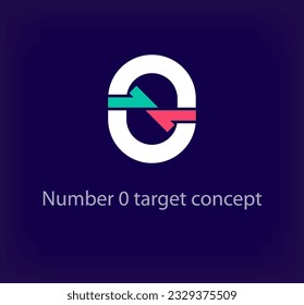 Creative number 0 arrow logo design. Unique colorful logistic corporate company logo. Company corporate vector.