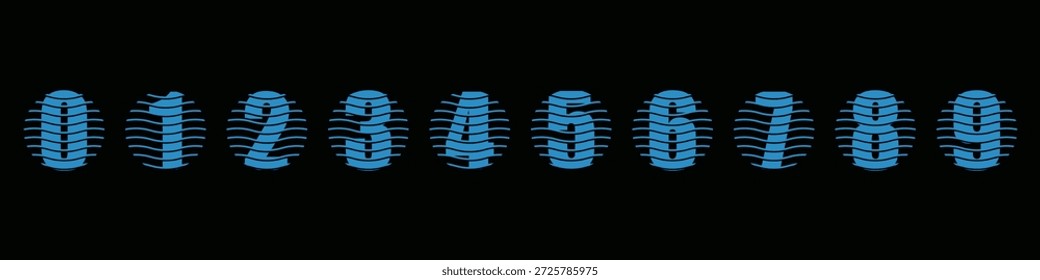 criativo número 1 a 10 desenhos de logotipo. abstrato alfabeto fonte design vetor, onda círculo gráfico ícone conceito