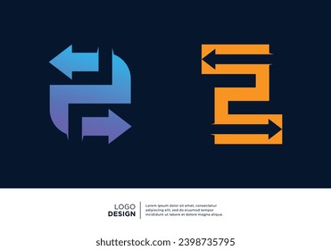 Creative Number 2 financial investment logo design.