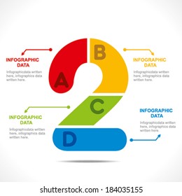 creative number '2' info-graphics design concept vector