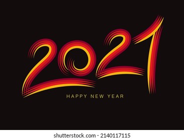 Creative number 2021 design vector, 2021 happy new year celebration, Typography text 2021 font, text lettering, holidays, Cover Calendar template, Creative design for Greeting Lettering