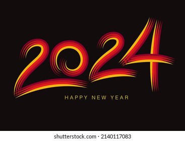 Creative number 2024 design vector, 2024 happy new year celebration, Typography text 2024 font, text lettering, holidays, Cover Calendar template, Creative design for Greeting Lettering