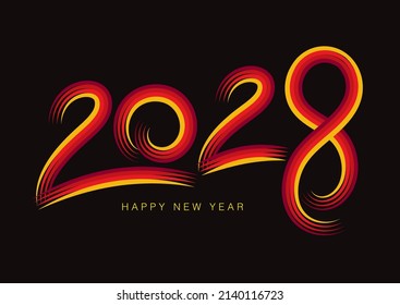 Creative number 2028 design vector, 2028 happy new year celebration, Typography text 2028 font, text lettering, holidays, Cover Calendar template, Creative design for Greeting Lettering