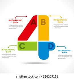 creative number '4' info-graphics design concept vector