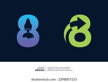 Creative Number 8 financial investment logo design.