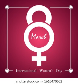 Creative number of 8 March. International Women's Day. Happy Mother's Day design concept celebration with elegant decoration on purple background for use element poster, cover, banner, greeting card