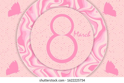 Creative number of 8 March. International Women's Day. Happy Mother's Day design concept celebration for use element poster, cover, banner, greeting card