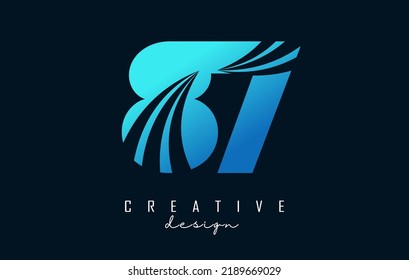 Creative number 87 8 7 logo with leading lines and road concept design. Number with geometric design. Vector Illustration with number and creative cuts.