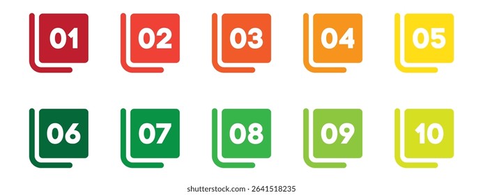 Creative number bullet points from one to twelve isolated on transparent background.