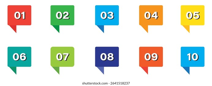 Creative number bullet points from one to twelve isolated on transparent background.