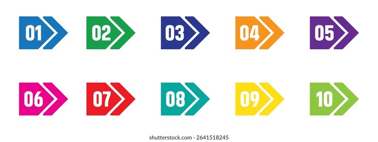 Creative number bullet points from one to twelve isolated on transparent background.