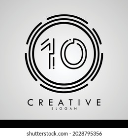  diseño de logotipo de dígito de número creativo
