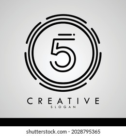  creative number  digit logo design