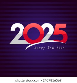 Creative number logo 2025. Business cover design. Financial year symbol. Happy New Year congrats. Planner or calendar cover. Blue background. Web icon