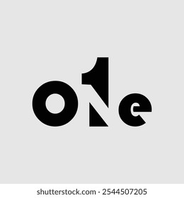 Creative number one symbol that called negative space