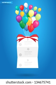 Creative number options banner with balloons, Vector illustration template design
