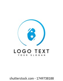 Tipo de número creativo 6 con plantilla de logotipo de estrella y rayas, logotipo vectorial para identidad empresarial y de empresa 