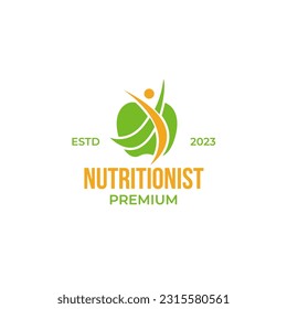 Creative nutritionist logo design vector illustration symbol icon