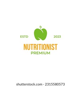 Creative nutritionist logo design vector illustration symbol icon