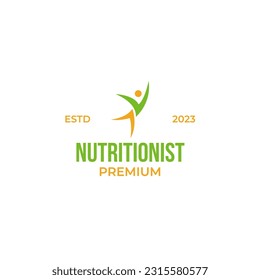 Creative nutritionist logo design vector illustration symbol icon