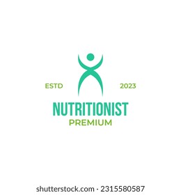 Creative nutritionist logo design vector illustration symbol icon