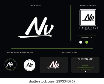 Creative NV Logo Icon, Modern Nv vn Luxury Letter Logo Template For Business or Finance 
