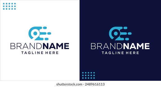 Creative O Fast Logo Negative Space Number 9, Design Inspiration, Illustration, Vector