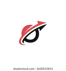 Creative O Initial Logo with Dynamic Arrow, Vector Identity for Fast-Growing Companies.