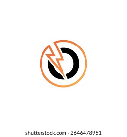 Creative O Letter Logo mit Elektrobolzen, Monogramm Design für Startup Identity.