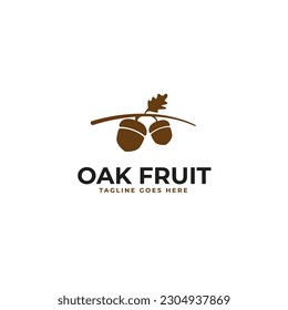 Creative oak fruit logo design vector concept illustration idea