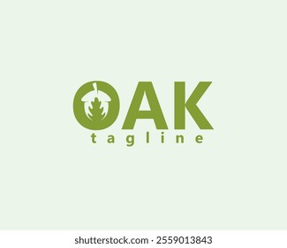 creative oak leaf and fruit inside the letter o logo design