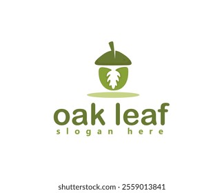 creative oak leaf inside acorn modern style logo design