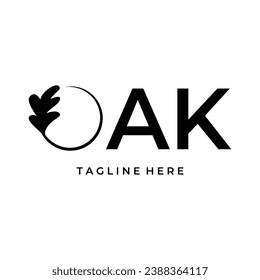 Creative oak tree logo vector design illustration concept template