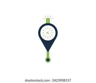 creative ocation clock logo design.