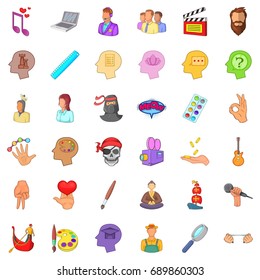 Creative occupation icons set. Cartoon style of 36 creative occupation vector icons for web isolated on white background