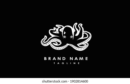 creative octopus black and white for a company and branding