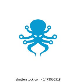 Creative octopus logo icon template for technology companies