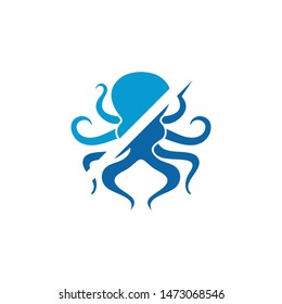 Creative octopus logo icon template for technology companies