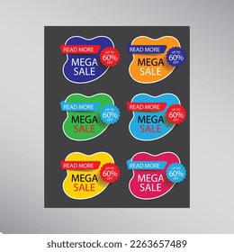 Creative offer tag Vector Template Design