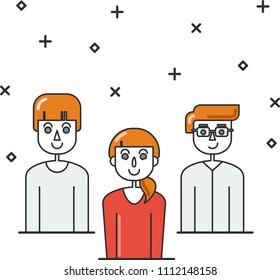 Creative office team. Corporate illustration