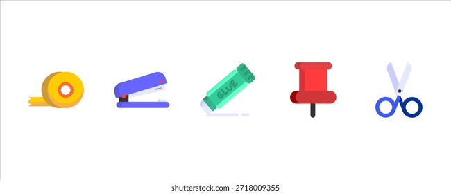 Colección de iconos de herramientas de oficina creativas para estudio y trabajo