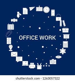 Creative Office work icon Background