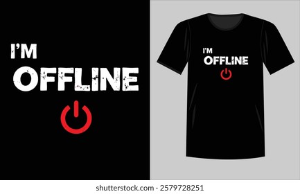 Creative Offline Power Symbol T-Shirt Design for a Fun Look