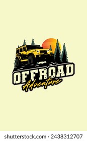 Creative offroad t shirt design vector. offroad logo template.