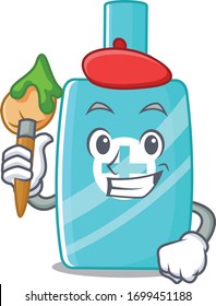 A creative ointment cream artist mascot design style paint with a brush