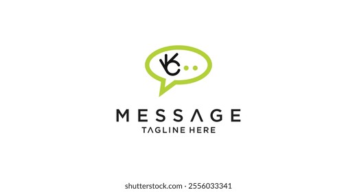 Creative ok chat logo design , hands chat logo premium vector
