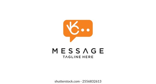 Creative ok chat logo design , hands chat logo premium vector